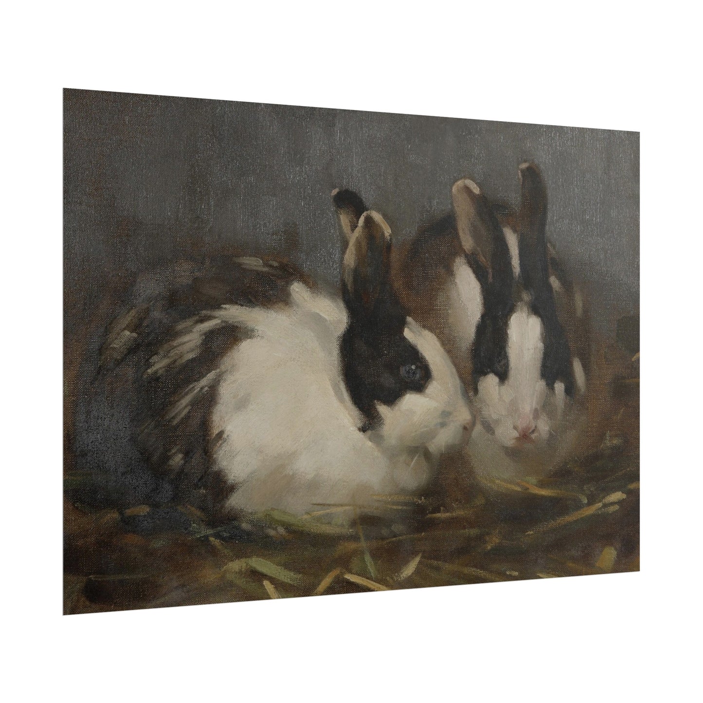 Pair Of Bunnies Vintage Art 017:  Mailed Print