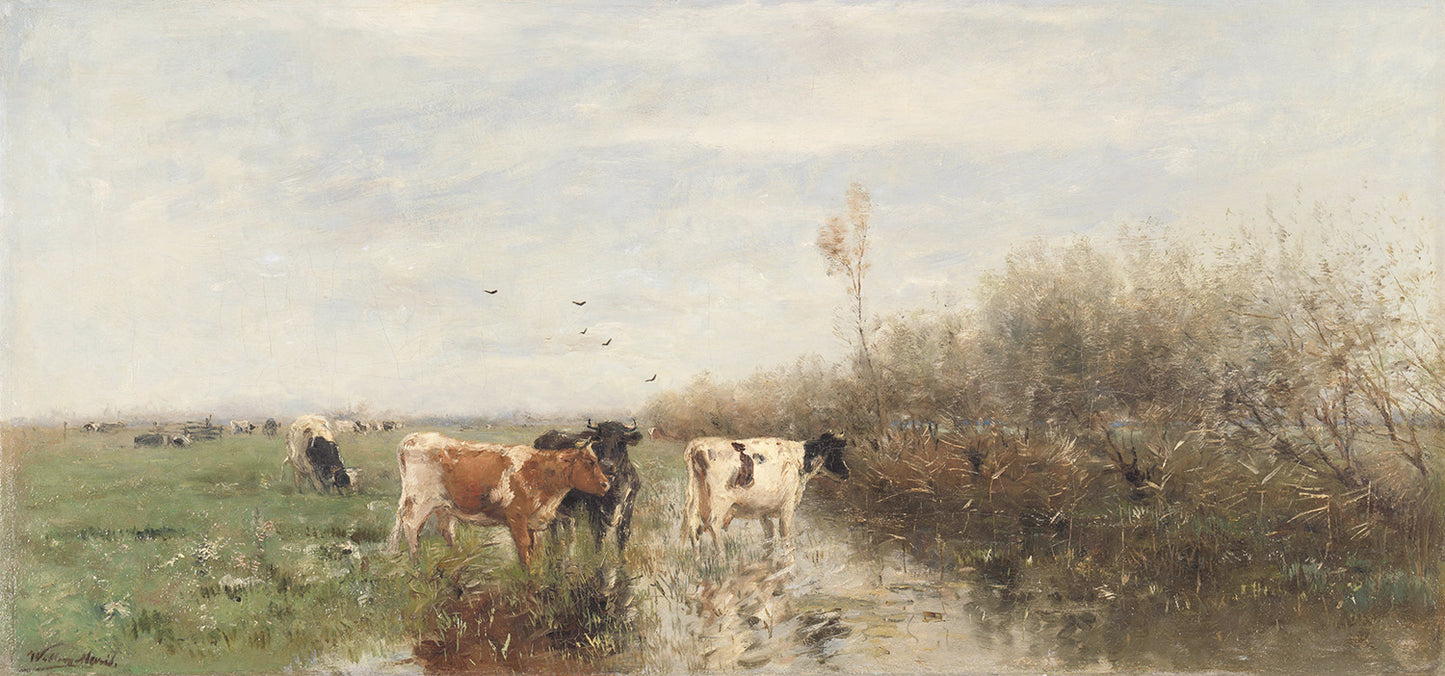 Cows In Meadow Vintage Art 015: Digital Download