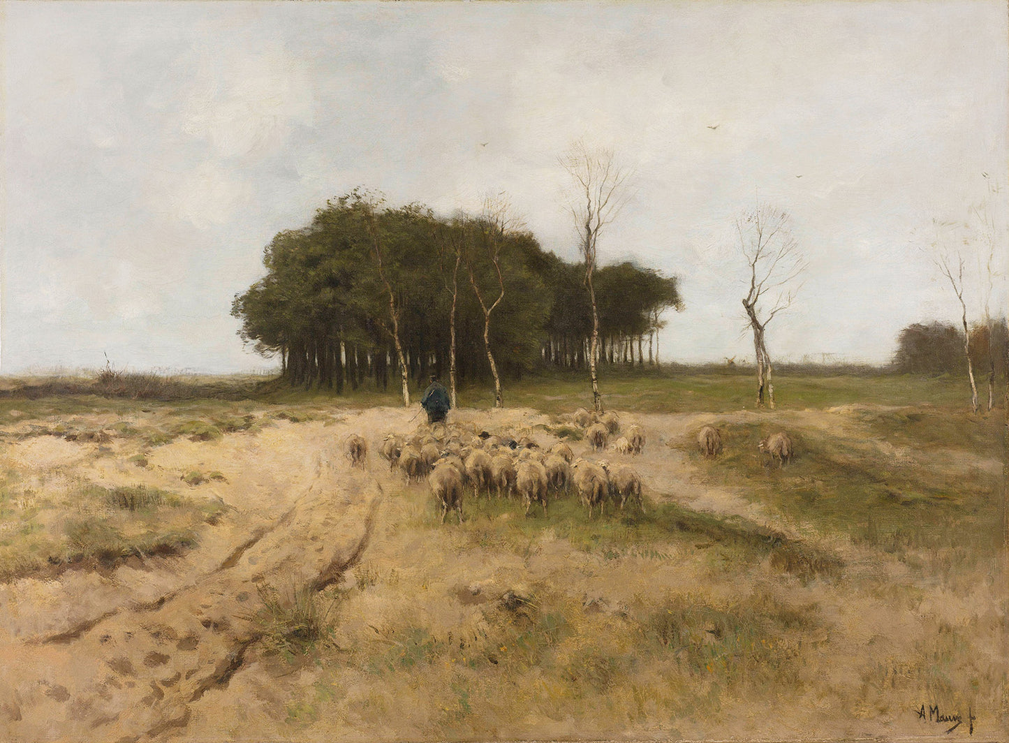Shepherd With Flock Vintage Art 012: Digital Download