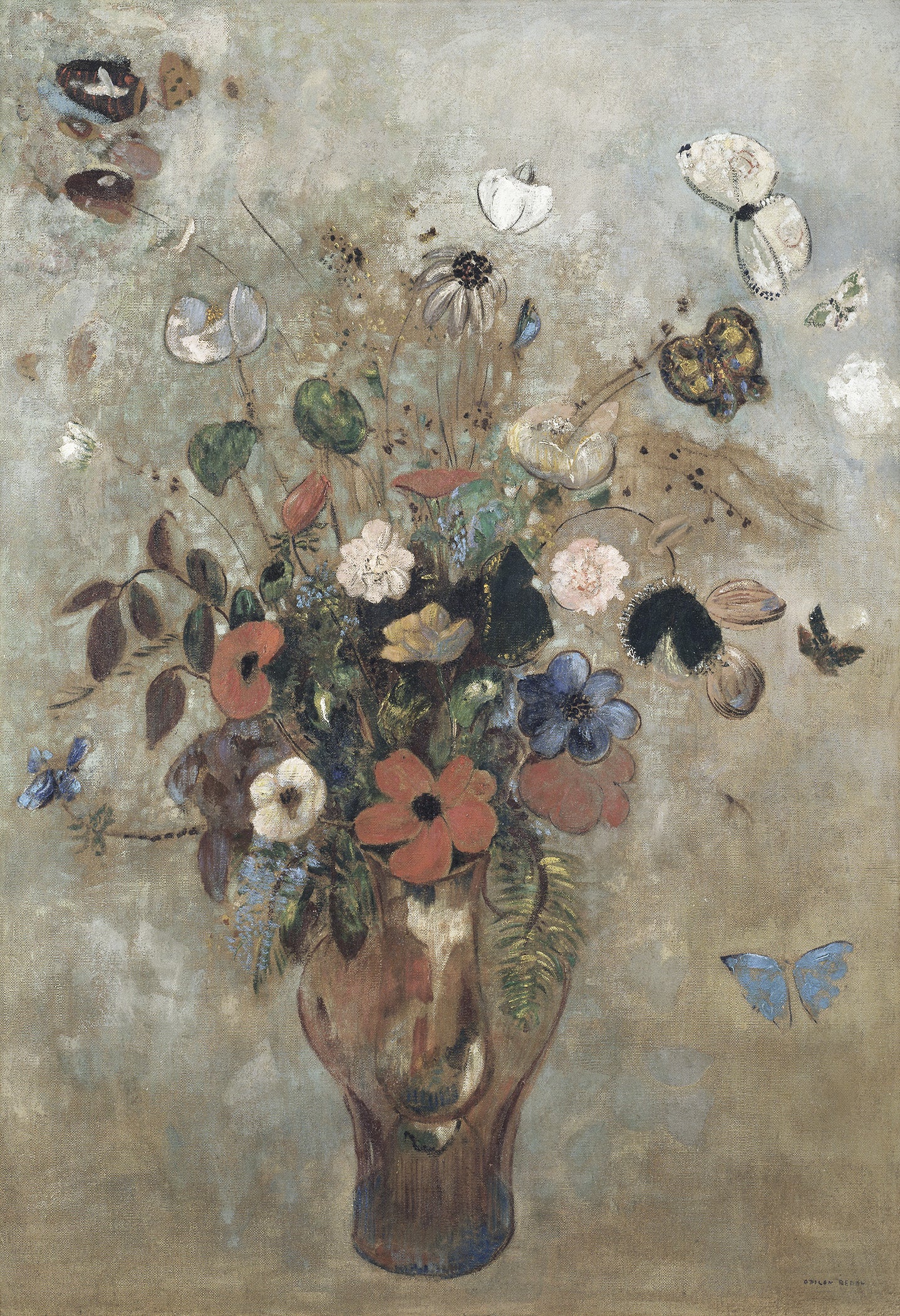 Still Life Flowers And Butterflies Vintage Art 011: Digital Download
